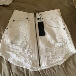 White Carmar Denim Zip Up Jean skirt